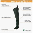 Frogg Toggs Men's Cascades 2Ply Bootfoot Poly/Rubber Cleated Hip Wader