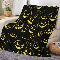 JeashCHAT Halloween Blanket Pumpkins Print Halloween Throw Blanket for Kids Boys Girls Soft Lightweight Blanket for Couch Sofa, 51"x59"