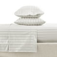 thumbnail image 2 of Hotel Style 4-Piece 600 Thread Count White Stripe Egyptian Cotton Adult Bed Sheet Set, King -Deep Pocket, 2 of 6