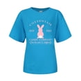thumbnail image 4 of Aihuaihua Easter Shirts for Women Christian Shirts Rabbit Easter for Jesus Shirt Easter Gift Graphic Casual Tee Tops Sky Blue XL, 4 of 5