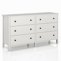 Furniture of America Reyes Rustic Wood 6-Drawer Dresser in White
