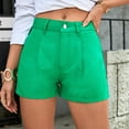 thumbnail image 2 of Lime Green Womens Brunch Button Shorts for Women Denim Loose Fit Cowgirl Straight Leg Basic Summer Fall 2025 Clothing Fashion Country Concert Y2K S, 2 of 6