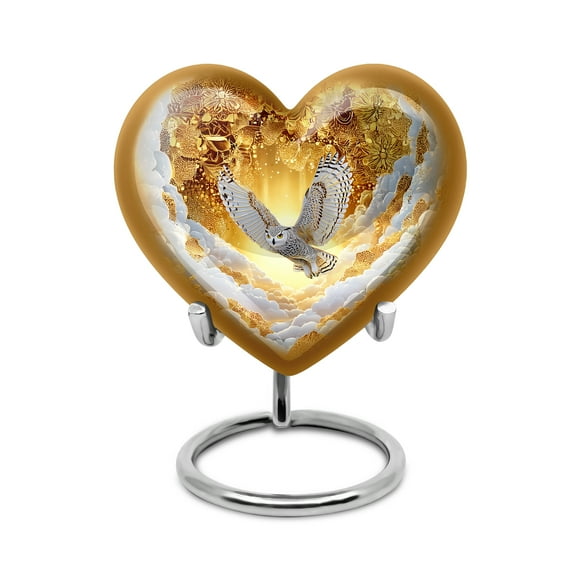 SABURIAL Owl Urn - Little Cremation Urn For Men - Funeral Urns - 3 Inch - Mini Decorative Urns For Human Ashes Adult Male Dad