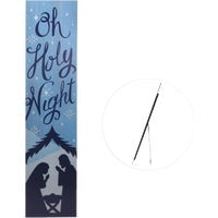 Alpine Oh Holy Night Porch Sign Holiday Decoration - Outdoor Holiday Decor - 1 Piece