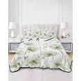 thumbnail image 3 of Sage Green Spring Floral Summer Quilt Set Queen Size,Soft Quilted Bedding Set with 2 Pillow Shams,Summer Botanical Watercolor Vintage Lightweight All Season Bedspread Coverlet for Bedroom 90"x96", 3 of 6