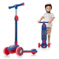 thumbnail image 1 of Costway Trottinette pour Enfants à 3 Roues Trottinette Pliable pour Tout-Petits avec Roues LED Lumineuses Bleue, 1 of 10