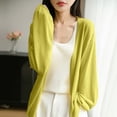 thumbnail image 4 of Ediodpoh Long Cardigan Sweaters for Women V Neck Long Sleeve Knit Cardigan Lightweight Loose Fit Outerwear for Versatile Style Yellow L, 4 of 8