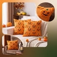 thumbnail image 7 of Sahpxhe Halloween Throw Pillow Covers,15.75x15.75in Orange Pumpkin Decor Plush Comfort Pillow Case with Raised Fall Pumpkin Ghost Embroidery for Couch Sofas,Bedrooms,Home Orange, 7 of 7