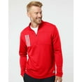 thumbnail image 1 of 3-Stripes Double Knit Quarter-Zip Pullover, 4XL, Team Collegiate RedGrey Two, 1 of 1