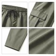 thumbnail image 5 of RUTAYY Men's Cargo Pants Drawstring Waist Side Pockets Multi Pocket Outdoor Casual Trousers Green, 5 of 5