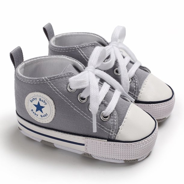Walkers Zapatillas Deportivas De Lona Para Bebés Recién Nacidos Niños Y Niñas Primeros Pasos Zapatos Antideslizantes Suela Suave (0-18 M)