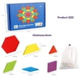 thumbnail image 4 of 155 Pcs Wooden Pattern Blocks Set Geometric Shape Puzzle Kindergarten Classic Educational Montessori Tangram Toys for Kids, 4 of 5