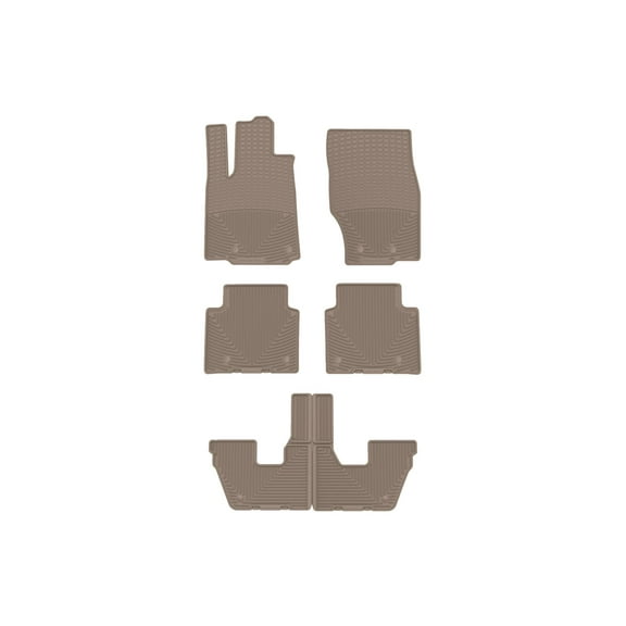 WeatherTech All-Weather Floor Mats compatible with 2021-2026 Jeep Grand Cherokee L - Complete Set (1st, 2nd, & 3rd Row), Tan