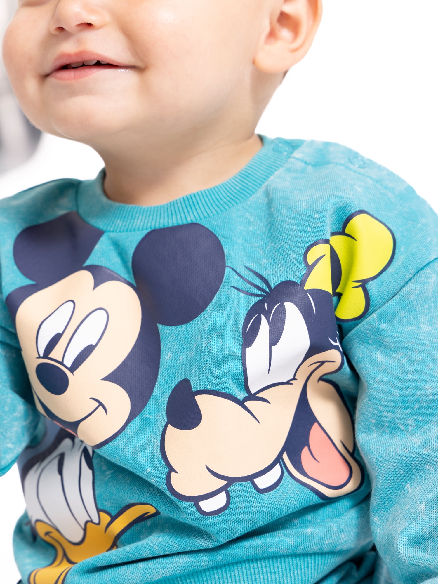 Mickey and Friends Baby Long Sleeve Graphic Crewneck Tee with Matching Pants, 2-Piece, Sizes 0/3M-24M