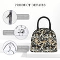 thumbnail image 4 of Xecao Black Palm Leaves Lunch Bag , an insulated, reusable tote bag perfect for adults of all genders, ideal for work, office, picnics and beach trips, 4 of 6