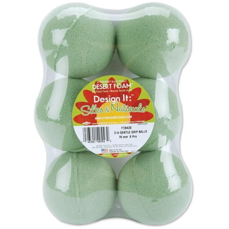Citrus Floral Foam - Dry Foam Ball, Green, 3-Inch, 6-Pack, Ideal for a delicate dried floral and silks By FloraCraft Ship from US