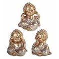 thumbnail image 1 of FC Design 3-Piece Gold Shakyamuni Buddha Hear-No, See-No, Speak-No Evil 3.5"H Statue Decoration Figurine Set, 1 of 1
