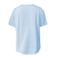 thumbnail image 5 of Xiaoxatg Womens T Shirts, Casual Solid Color Button Front Short Sleeve Top with Striped Detail for Everyday Wear Womens T-Shirts Light Blue XXXL, 5 of 5