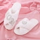 thumbnail image 4 of Pantuflas felpa regalo para el Día la Madre pantuflas felpa cruzadas mamá inglesa con perlas imitación (36-37) (adecuadas para pies 35-36), 4 of 9