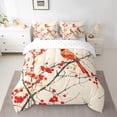 thumbnail image 3 of Manfei Xmas Cardinal Bird 7pcs Bedding Comforter Set,Christmas Berry Queen Bedding Sets,Red Beige Queen Sheet Sets For Girl Teens,Breathable Home Decor, 3 of 9