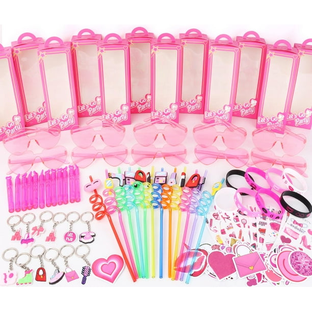 Paquete de regalos para fiestas We1stdsee 132 unidades para niñas rosas con gafas en forma de corazón