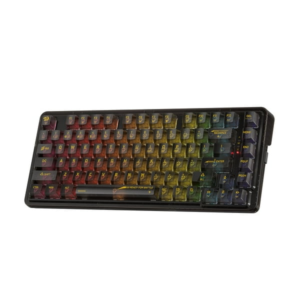 Redragon K649 PRO 78% Wireless Gasket RGB Gaming Keyboard, 3-Modes 82 Keys Full-Transparent Mechanical Keyboard w/Hot-Swap Socket, Noise Dampening Layer x 5, Translucent Custom Switch
