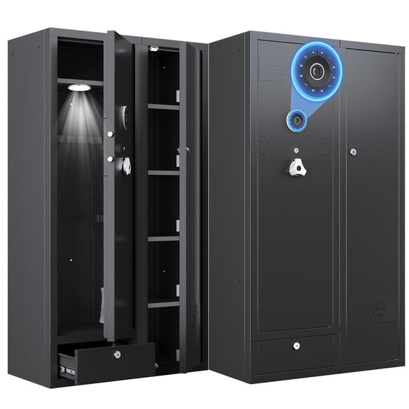 KAER 15-20 Gun Safe, Rifle Safe for Rifle and Pistol, Unassembled Gun Cabinet with Digital Keypad and Drawer