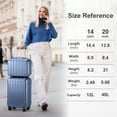 thumbnail image 2 of Zimtown 2 Piece Luggage Set, 20" Carry-On Expandble ABS+PC Luggage Hardside Lightweight Suitcase, 14" Mini Cosmetic Cases, Blue, 2 of 10