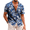 Royal Blue / White Leaf, variant on COOFANDY Mens Casual Button Down Shirt Short Sleeve Hawaiian Tropical Floral Shirt