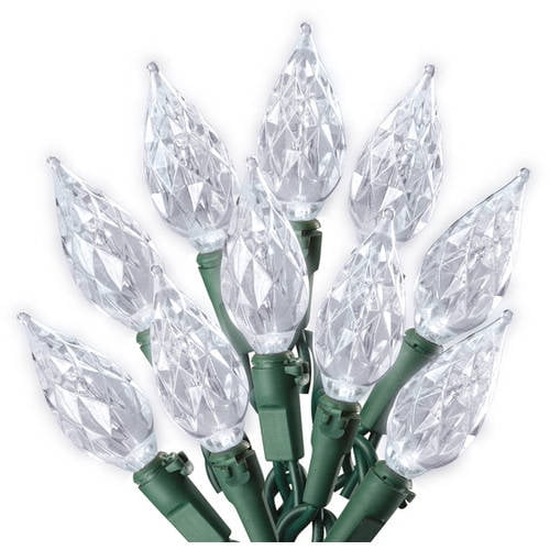 Holiday Time 60 Count LED Teardrop C6 Light Set Cool White by Holiday Time