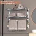 thumbnail image 5 of 3-Tier Towel Racks for Bathroom with Towel Bars Multilayer Hotel Bath Towel Shelf Stainless Steel Wall-Mounted Brushed Finish Holder with Towel Shelves 23 Inches, 5 of 6