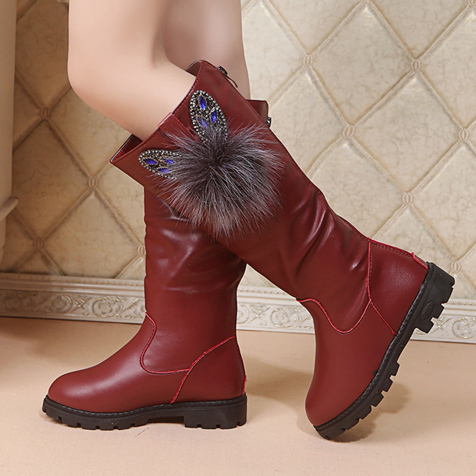 Bottes De Neige Pour Filles - Courtes, En Cuir Souple, Semelle Souple, Taille 32, Chaudes Et Tendance Extérieur - 6