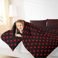 thumbnail image 4 of Feelyou Polkadot Kid Queen Comforter Set, Fashion Black Red Bedding Comforter Set, 3pcs, 4 of 8