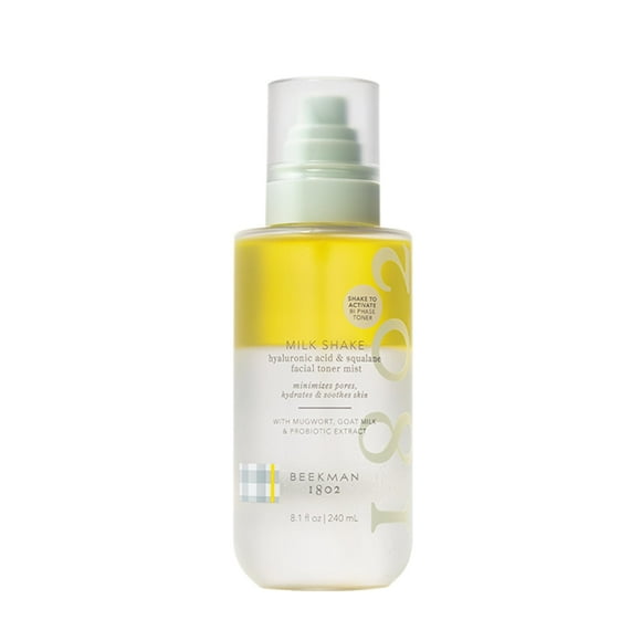 Beekman 1802 Milk Shake Brume Hydratante pour le Visage - Brume pour le Visage à l'Acide Hyaluronique et au Squalane Minimise les Pores et Hydrate en Douceur - Vaporisateur Fixateur de Maquillage - Sans Parfum