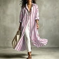 thumbnail image 6 of Bxsruta Womens Maxi Shirt Dress Long Sleeve Button Down Casual Casual Vacation Beachwear, 6 of 8
