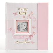 Christian Art Gifts Girl Baby Book of Memories Pink Keepsake Photo Album, Our Baby Girl Memory Book with Bible Verses, The First Year