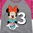 thumbnail image 3 of Mickey & Friends - Minnie Birthday 3 - Toddler And Youth Girls Raglan Graphic T-Shirt, 3 of 5