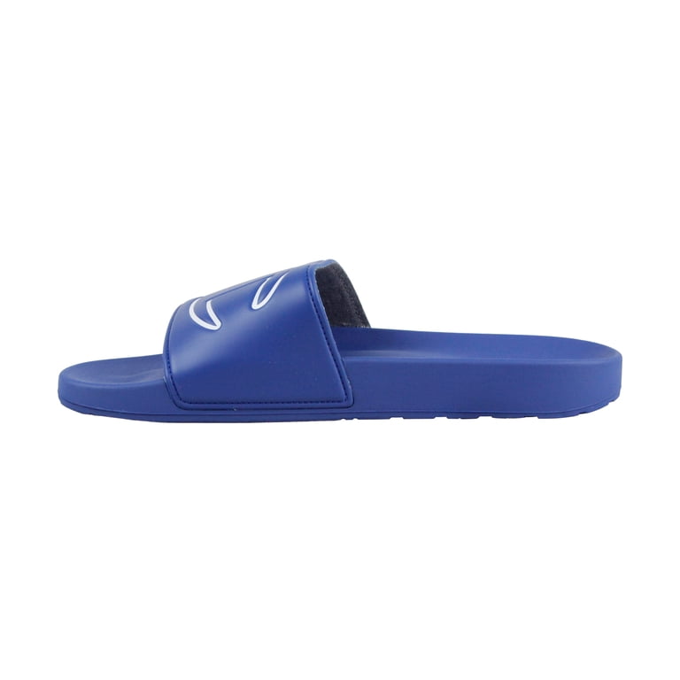 Champion Ipo Mens Blue Leather Slide Slip On Sandals Shoes  display picture 1
