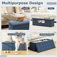 thumbnail image 6 of Costway Fabric Folding Storage Ottoman Storage Chest W/Divider Bed End Bench Navy, 6 of 10