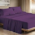 thumbnail image 2 of 4 Piece 100% Egyptian Cotton Sheets 800 Thread Count Hotel Quality Smooth & Soft Bedding Sheet Set Queen Size - 15" Inch Deep Pocket - Plum Solid, 2 of 7