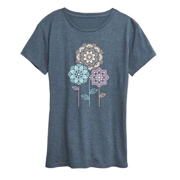Instant Message - Mandala Flowers - Women's Short Sleeve Graphic T-Shirt