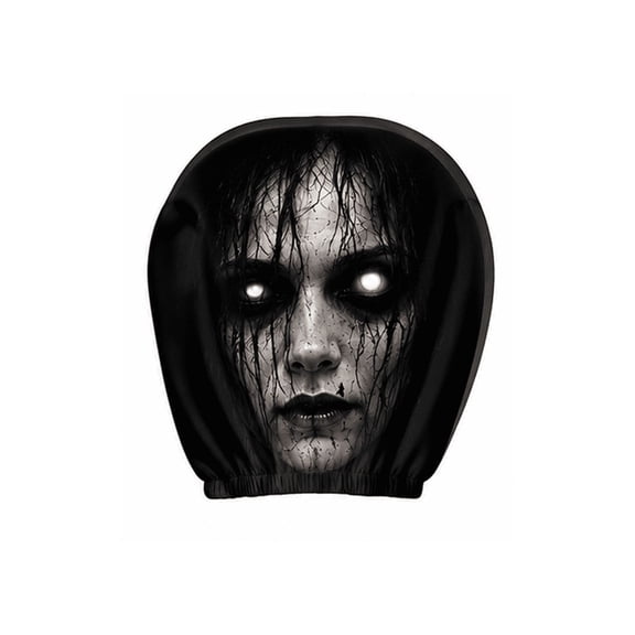 Ghost Face Headrest Covers, 2 Pcs Scary Headrest Covers for Cars | Spooky Creepy Halloween Auto Head Rest Protector with Ghost Face Mask Design for All Car - A