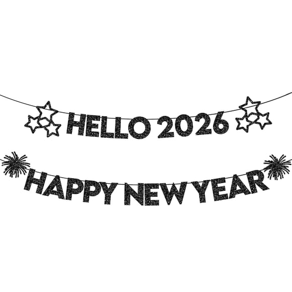 Bonjour 2022 Bonne Année Banner - Pas de Bricolage, Paillettes Noires / Panneau Bonne Année pour Fournitures de Fête du Réveillon 2022 / Décorations Bonne Année 2022 / Banner du Réveillon du Nouvel An pour Décorations de Noël 2022