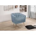thumbnail image 5 of Home Design 2-Piece Cassy Velvet Flared Arm Living Room Furniture Set with Chair with Stool, Loveseat with Coffee Table, Blue, 5 of 13