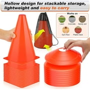 LANNEY 9'' Cones Sports, 24 Pack Soccer Football Basketball Plastic Orange Cone