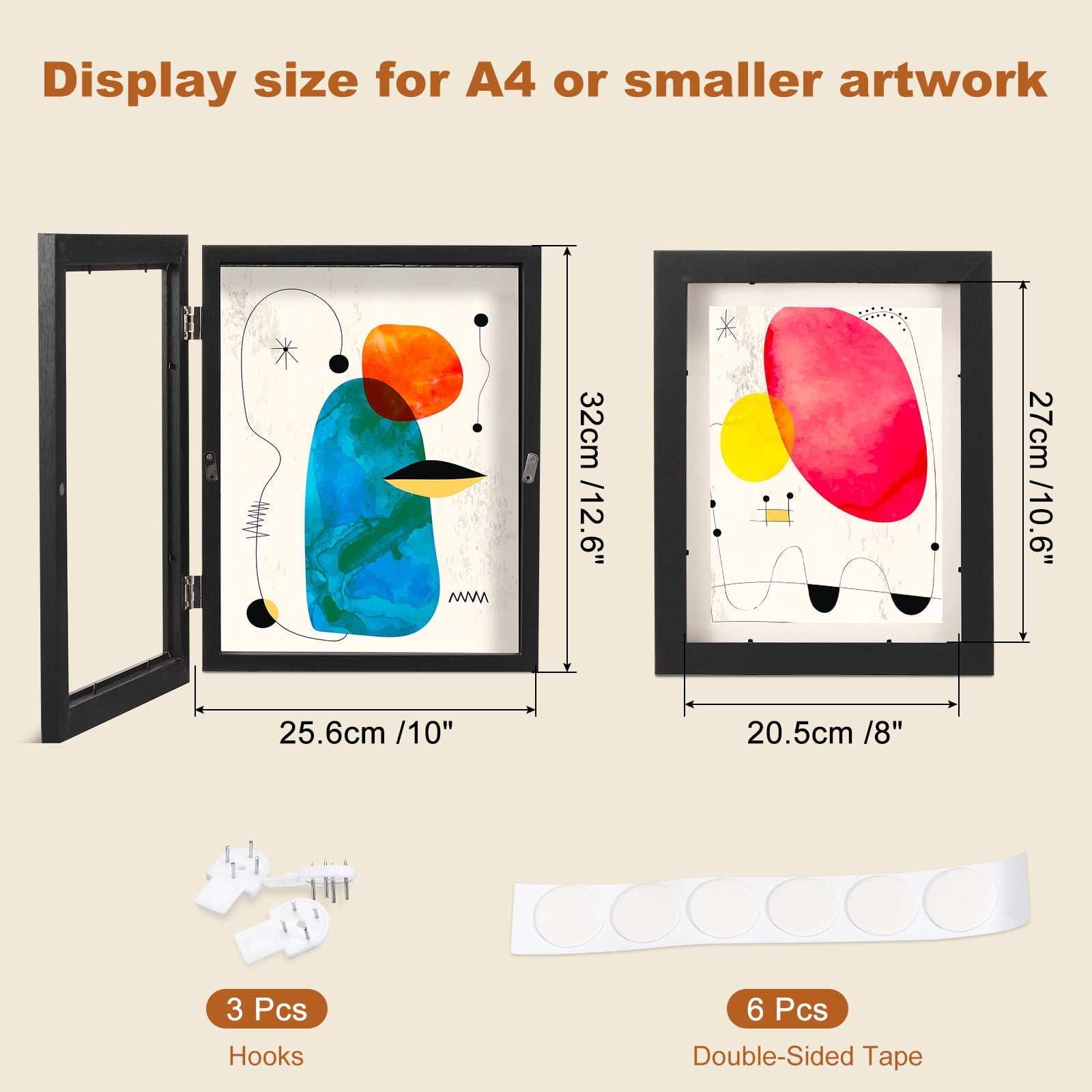 Art Frames Magnetic Front Open Changeable for Poster Paintings Artwork Photo Pictures, Black