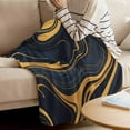 thumbnail image 4 of Fleece Blanket Abstraction Marble Texture Pattern Blankets, Soft Cozy Warm Flannel Throw Blanket, Gold Striped Blanket for Bed Couch Sofa,50x60In, 4 of 9