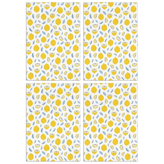 Decorative Lemon Kitchen Towels Set of 4, 18x26 Inch Fruit Dish Towels, Soft Absorbent Tea Towels for Summer Kitchen or Bar Use