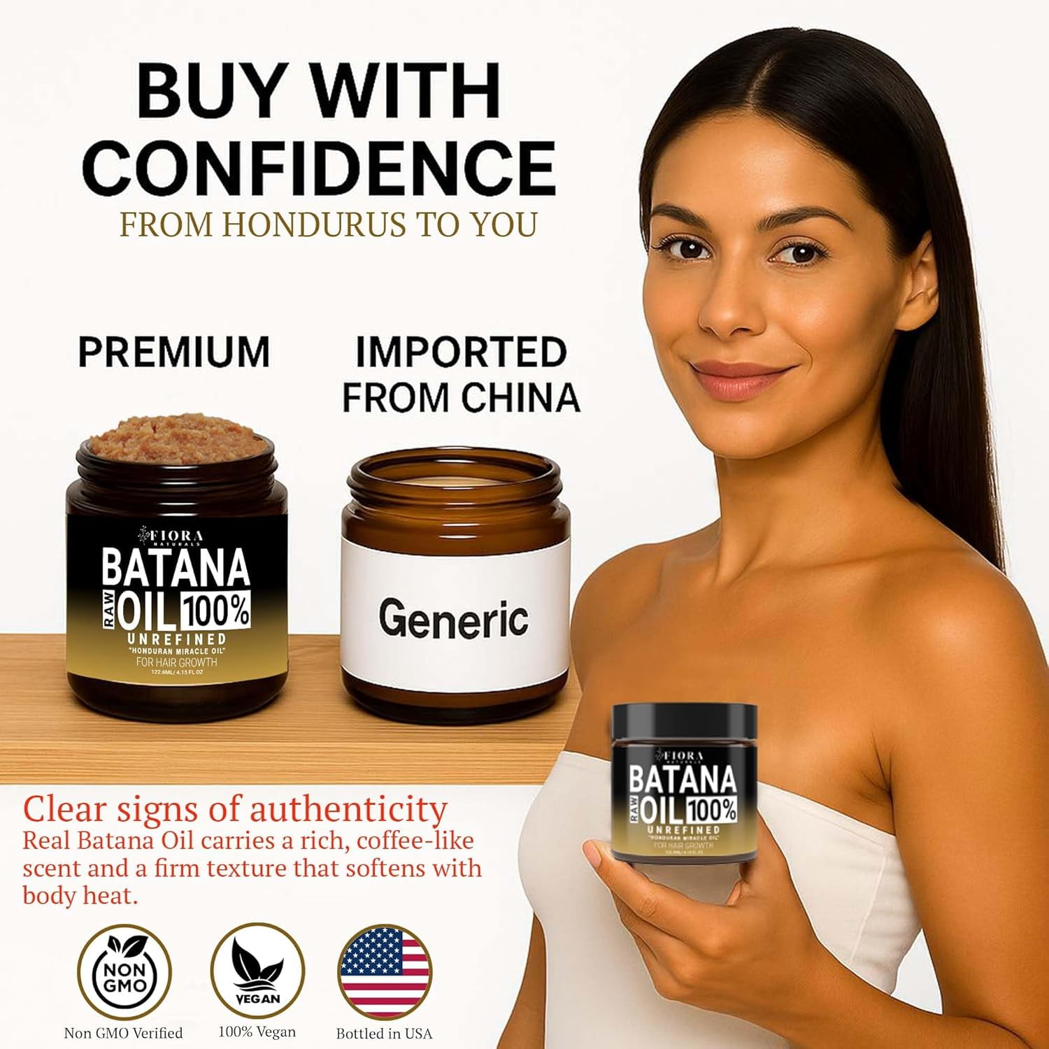 Raw Batana Oil for Hair Growth, Unrefined Batana Oil from Honduras