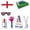 England, variant on Yanxiao Soccer Fan Cheering Kit, USA National Team Game Day Set with Flag, Clapper, Wristband, Temporary Body Paint, Scarf, Sunglasses & 15 Inflatable Sticks, World Cup Sports Cheer Props